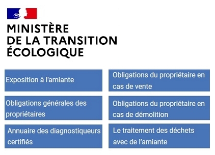 Amiante Ministère de la transition écologique